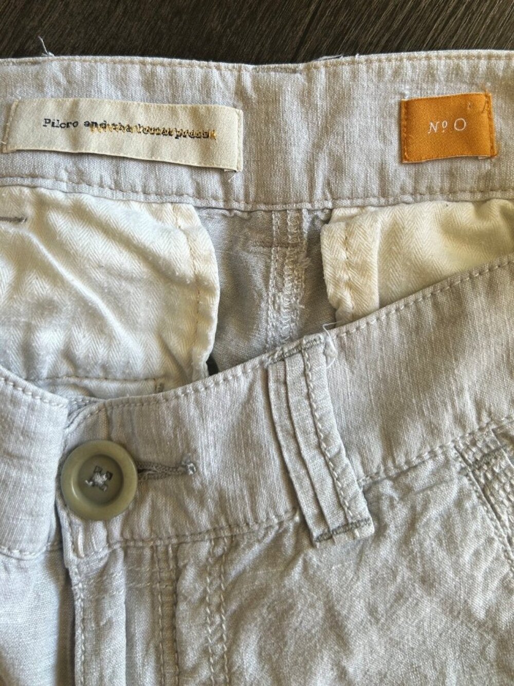 ANTHROPOLOGIE Pilcro Linen Blend Natural Relaxed Wide Leg Pants Size 0 EUC - Picture 4 of 9